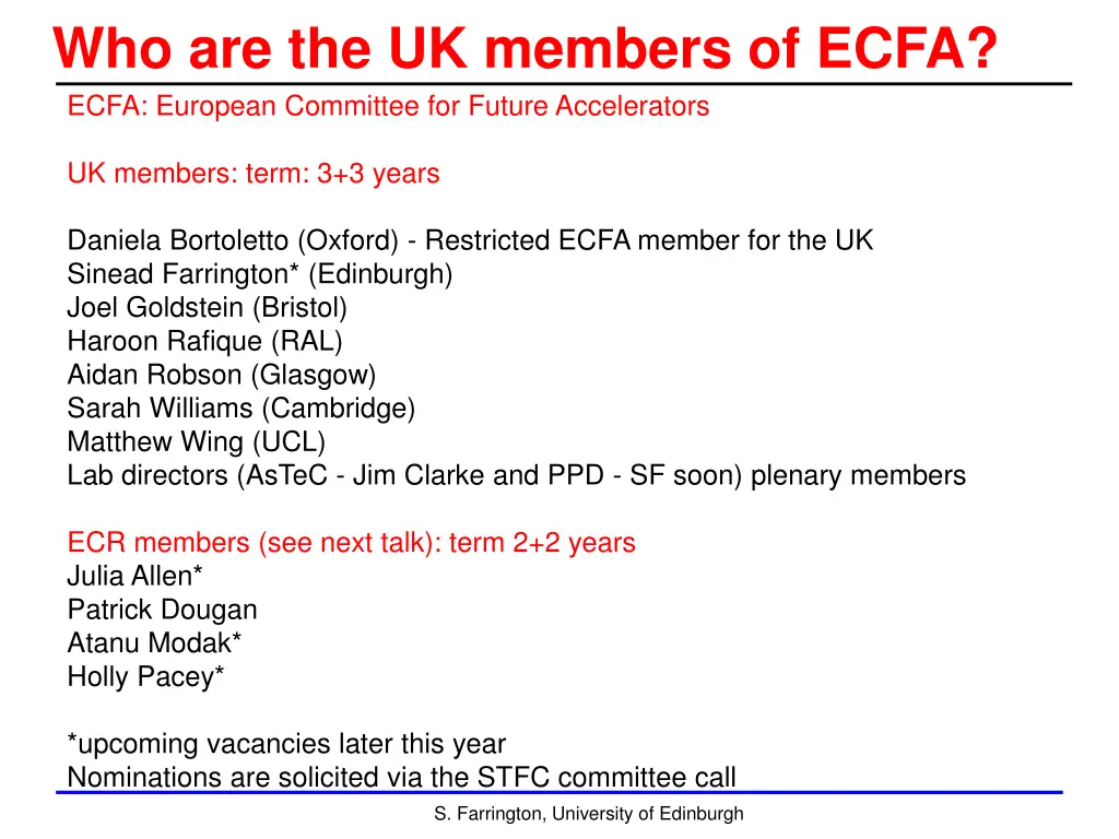 who are the uk members of ecfa ecfa european