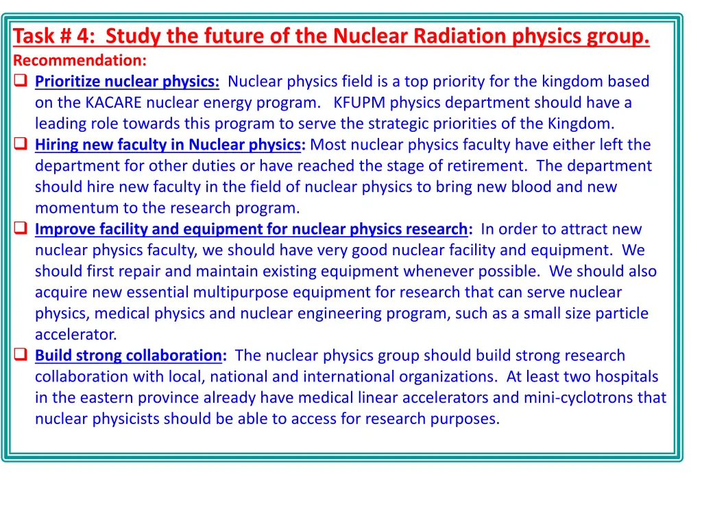 task 4 study the future of the nuclear radiation