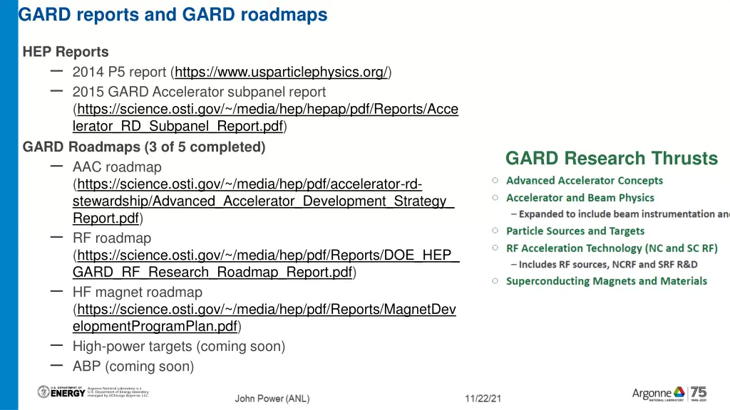 gard reports and gard roadmaps