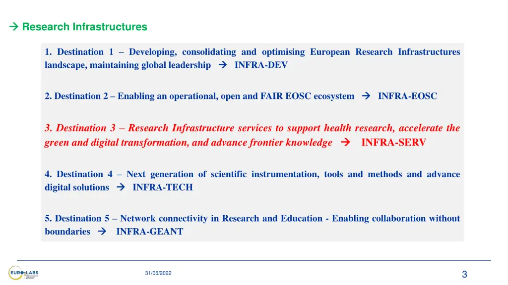 research infrastructures