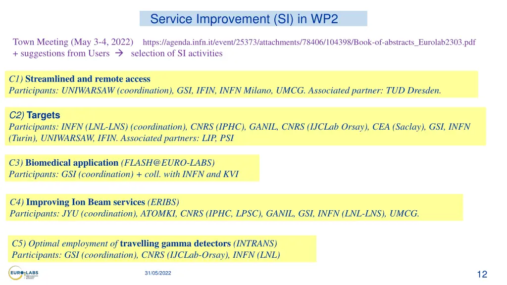 service improvement si in wp2