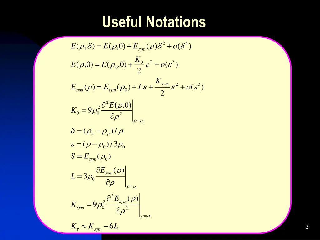 useful notations