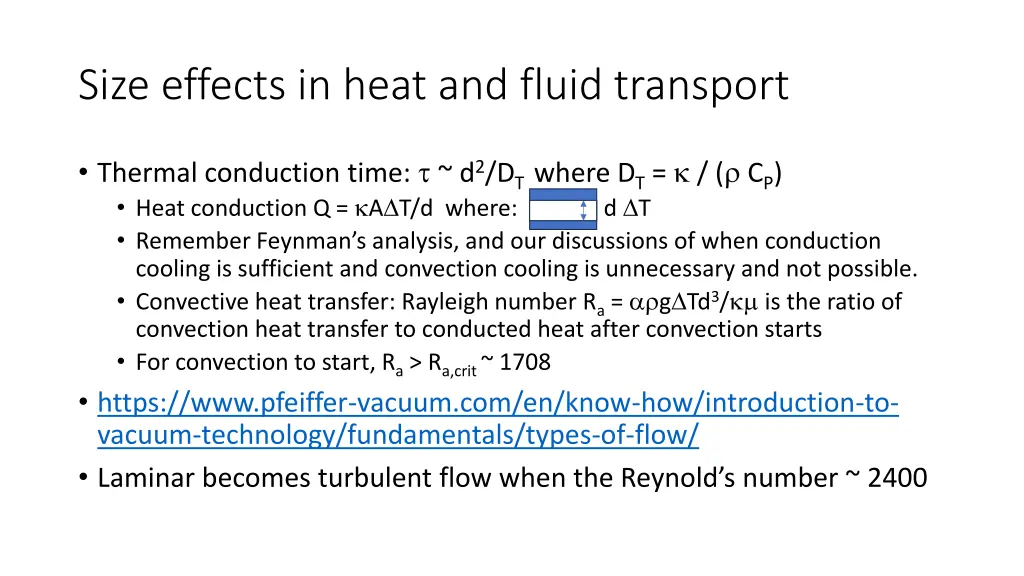 size effects in heat and fluid transport