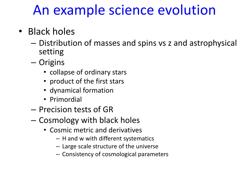 an example science evolution