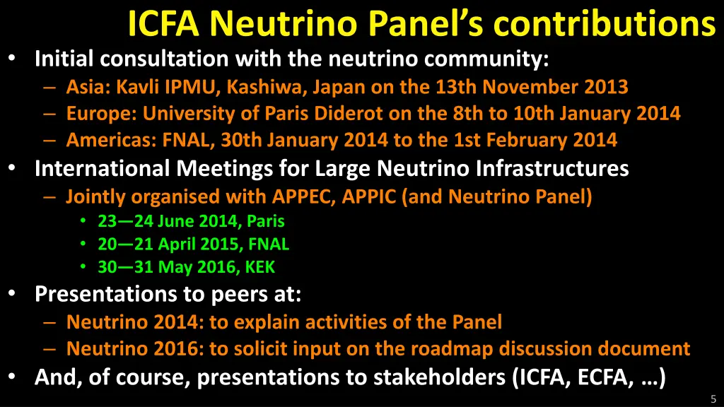 icfa neutrino panel s contributions initial