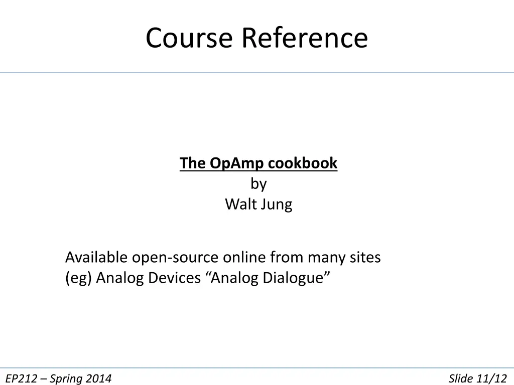 course reference