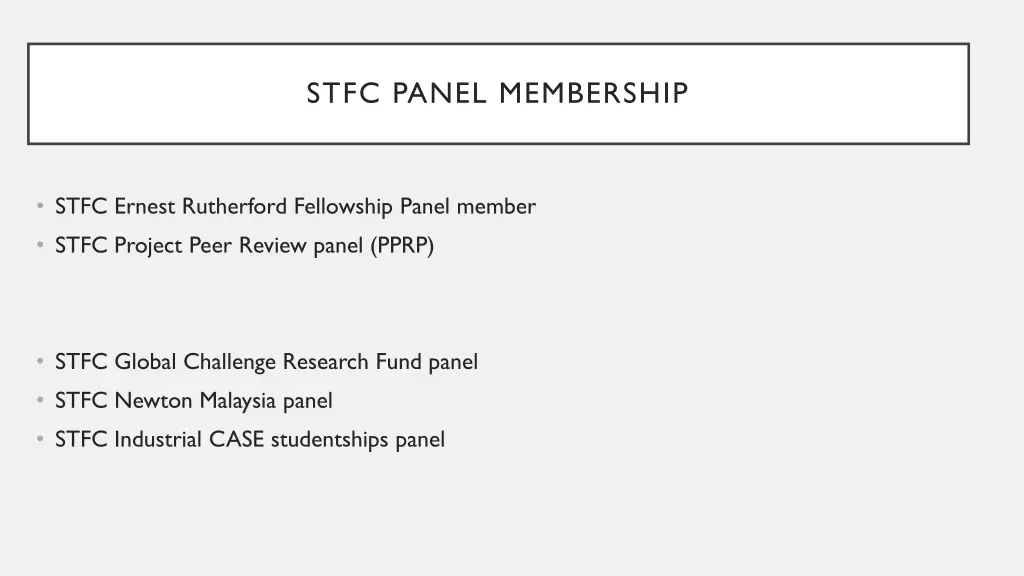 stfc panel membership