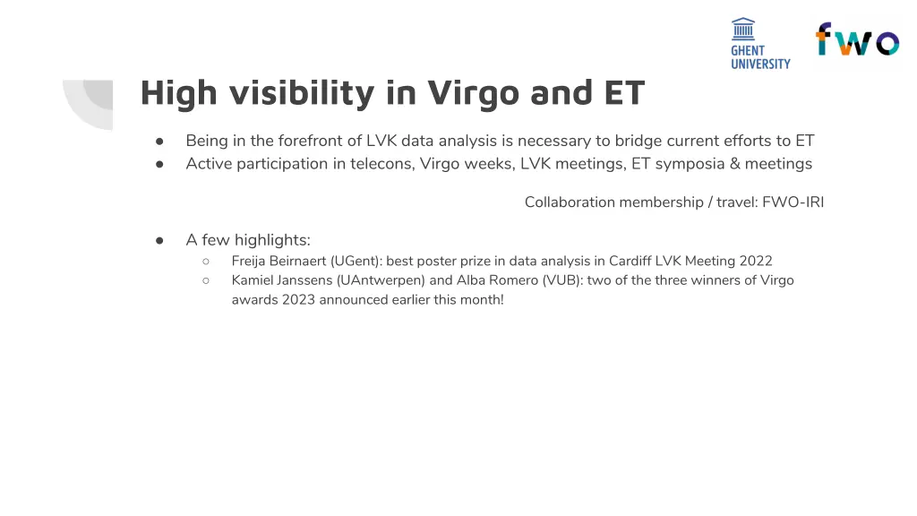 high visibility in virgo and et