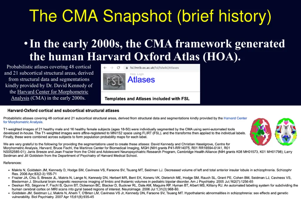 the cma snapshot brief history 4