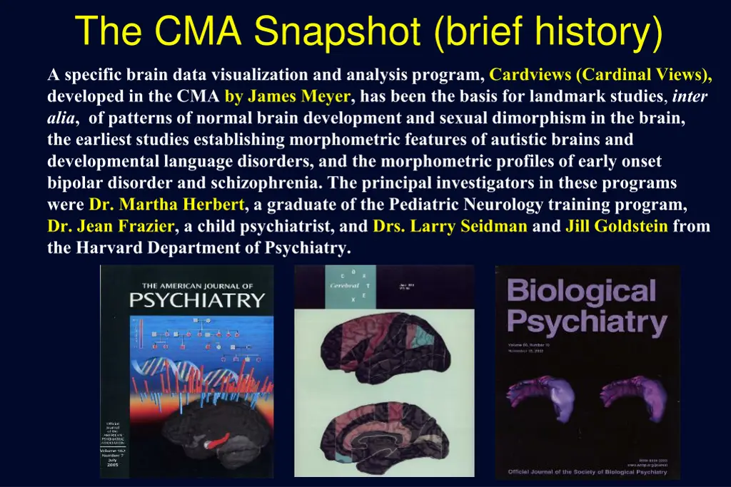 the cma snapshot brief history