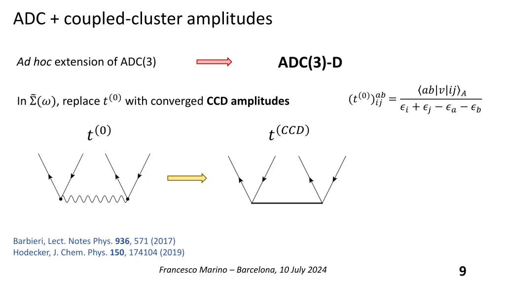 adc coupled cluster amplitudes