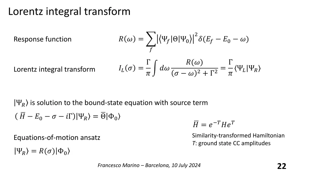 lorentz integral transform