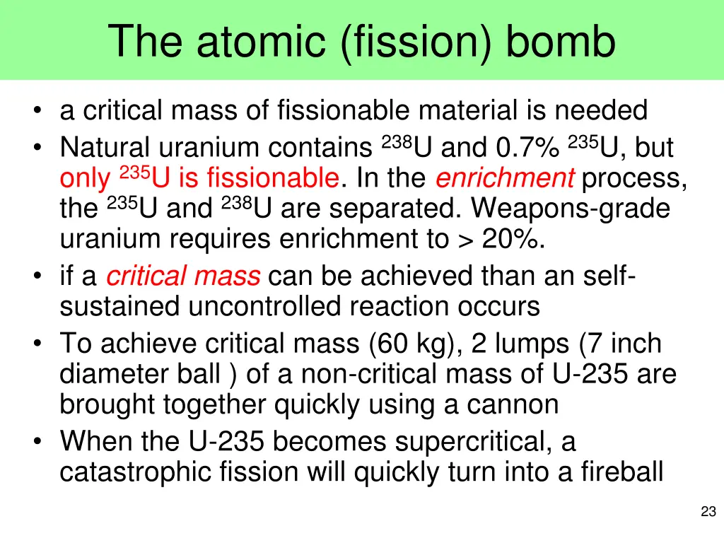 the atomic fission bomb