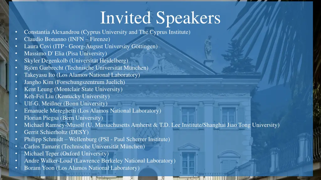 invited speakers