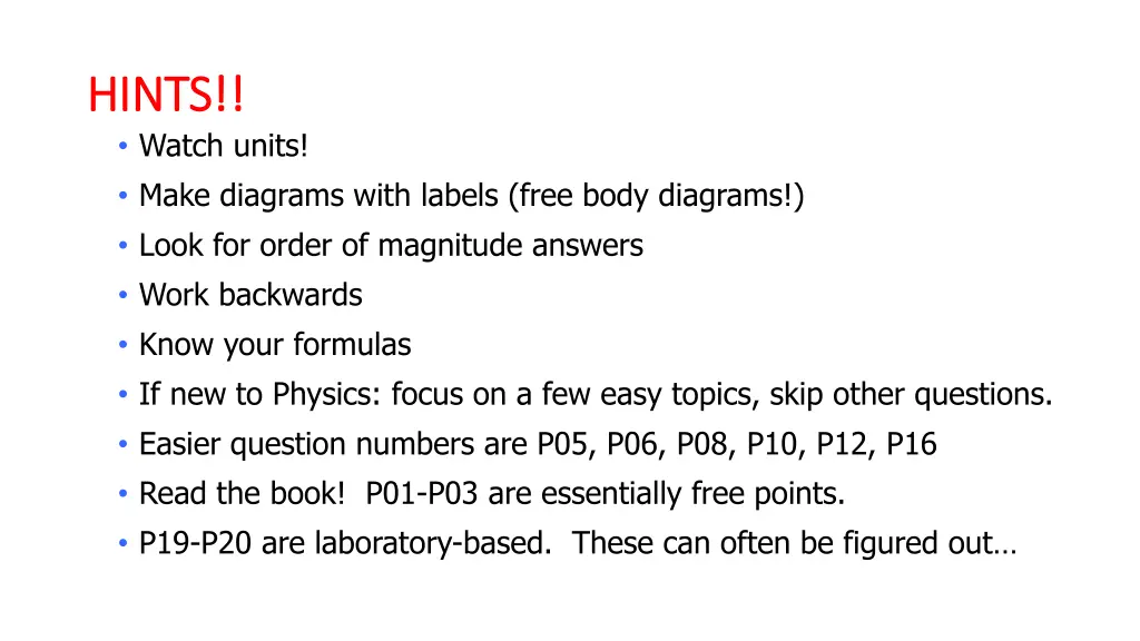 hints hints watch units make diagrams with labels