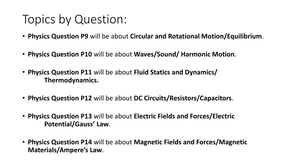 topics by question 1