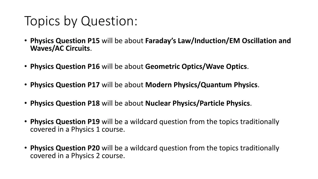 topics by question 2