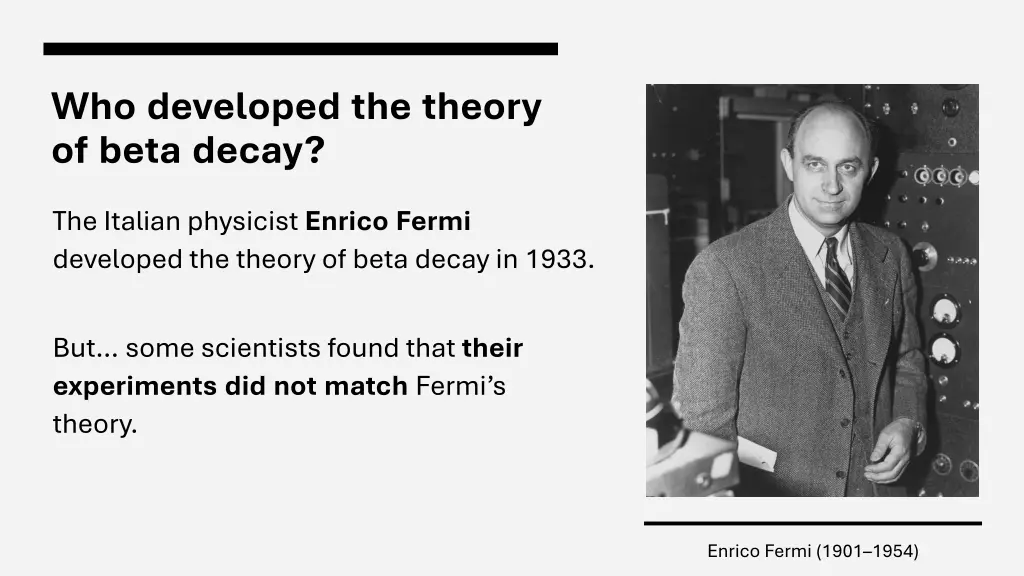 who developed the theory of beta decay