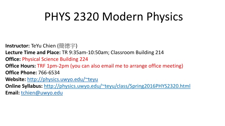 phys 2320 modern physics