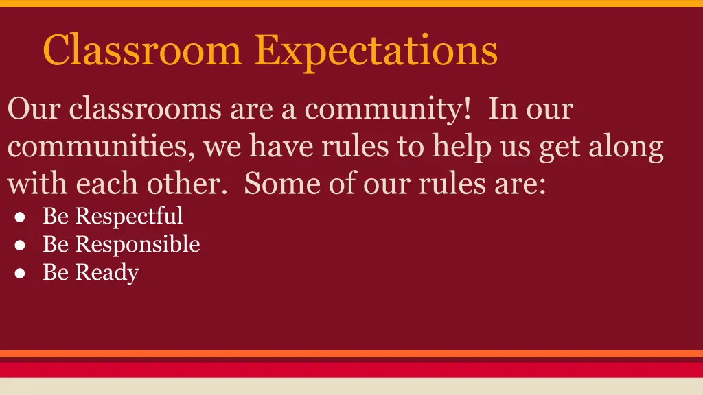 classroom expectations