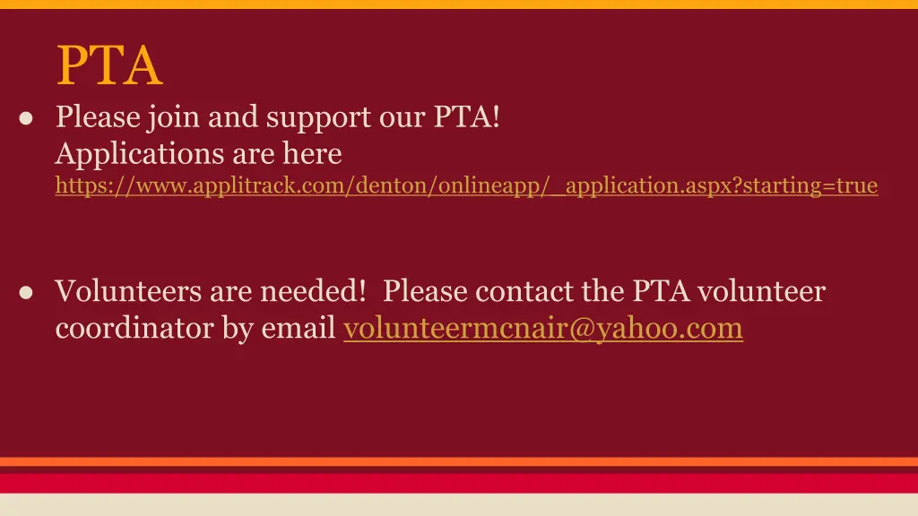 pta please join and support our pta applications