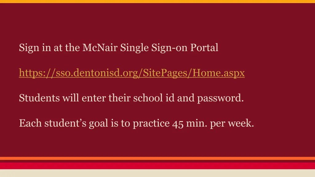 sign in at the mcnair single sign on portal