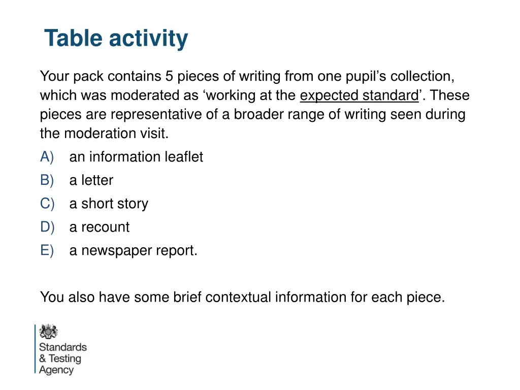 table activity 1