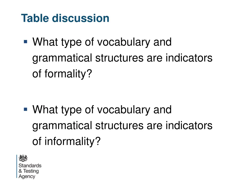 table discussion