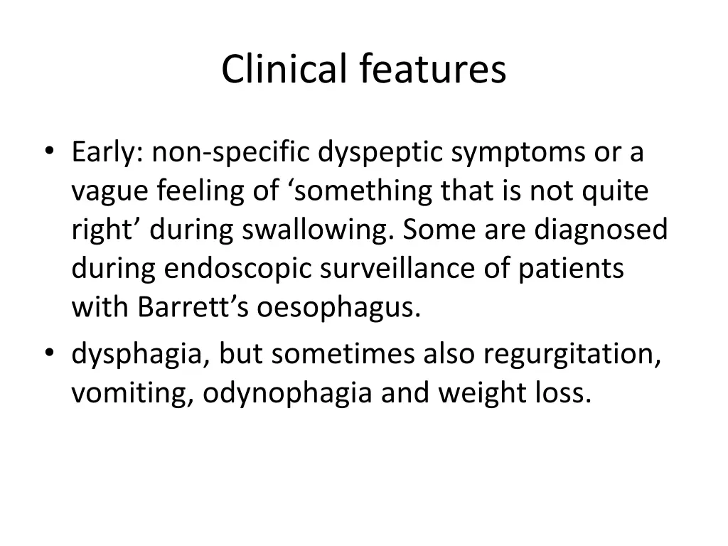 clinical features