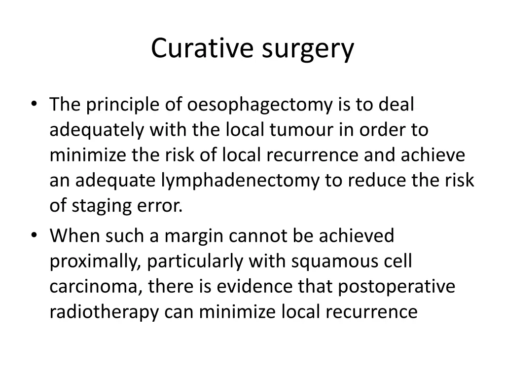 curative surgery