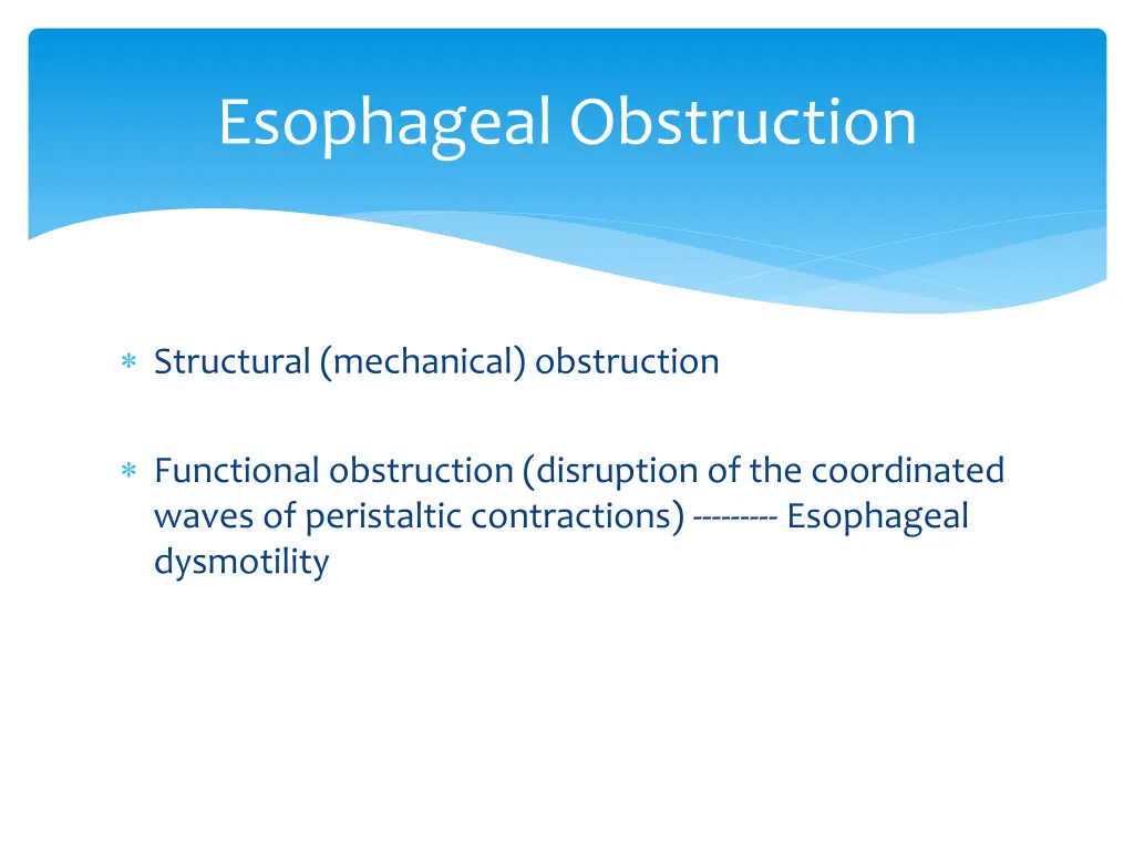 esophageal obstruction