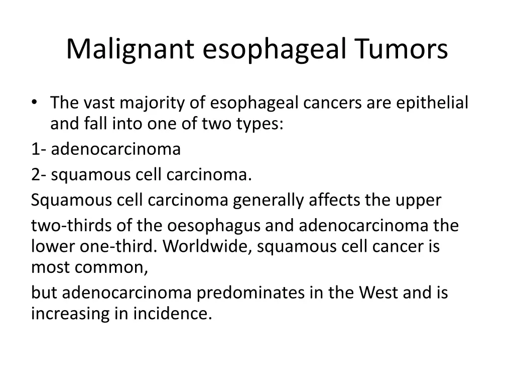 malignant esophageal tumors