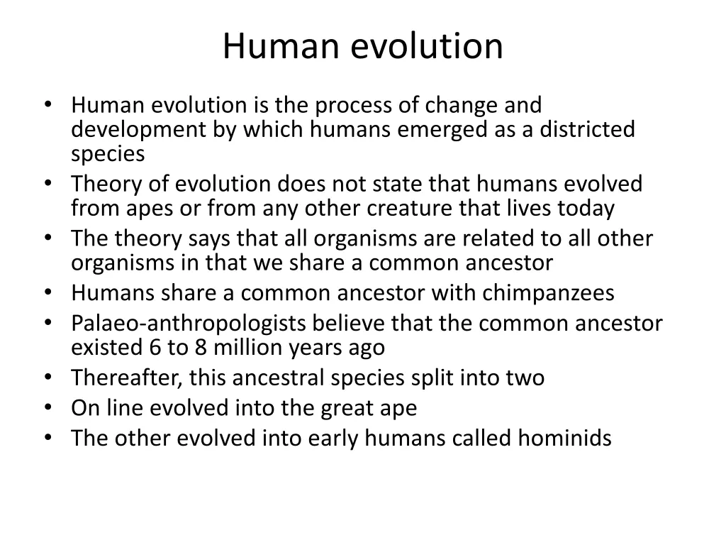 human evolution