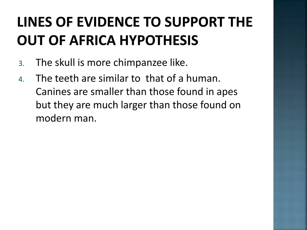 lines of evidence to support the out of africa 15