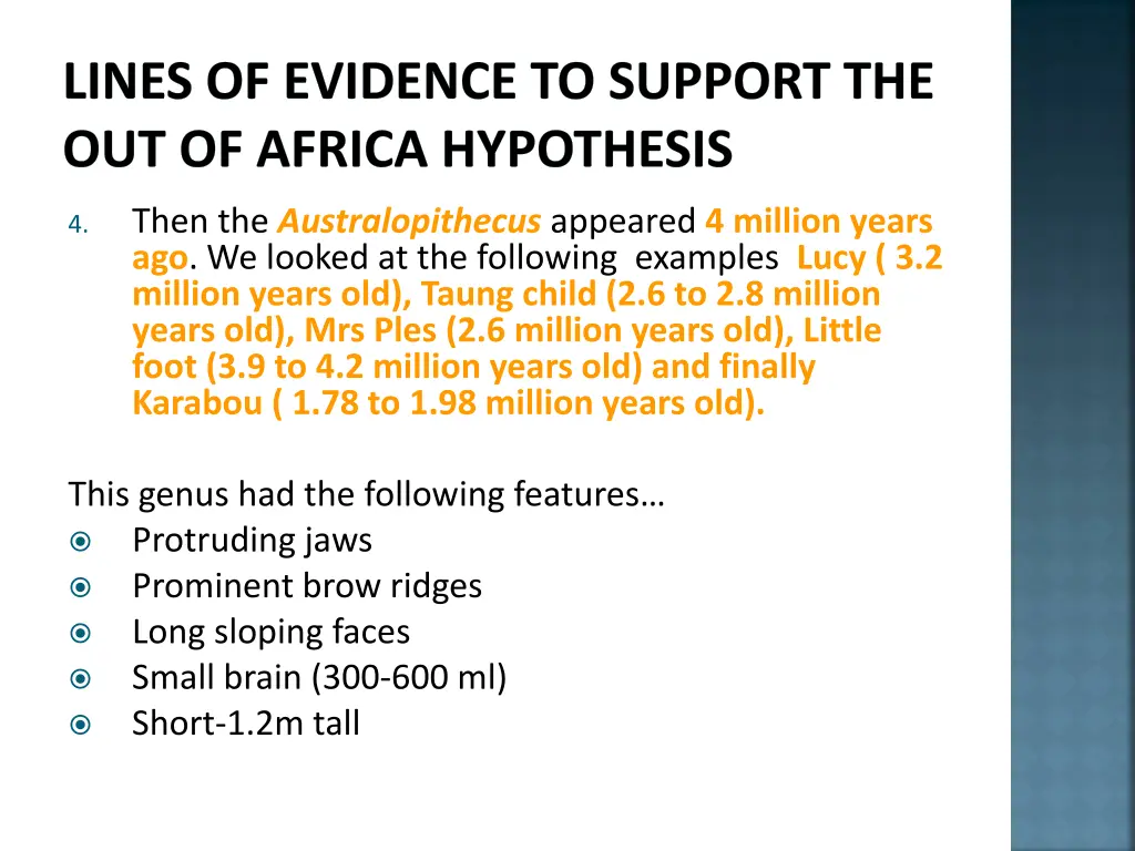 lines of evidence to support the out of africa 18