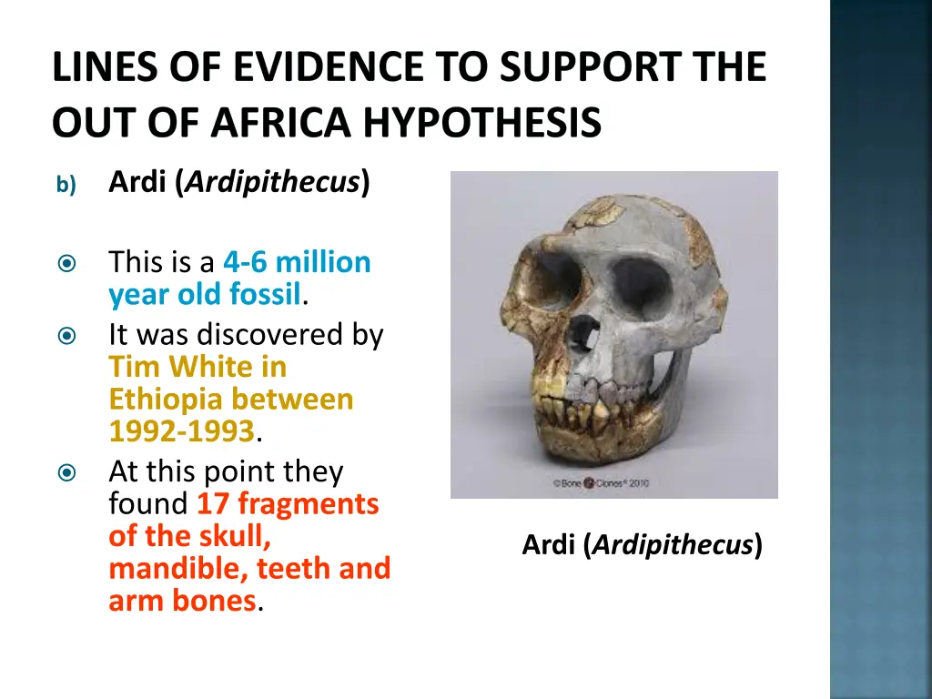 lines of evidence to support the out of africa 7