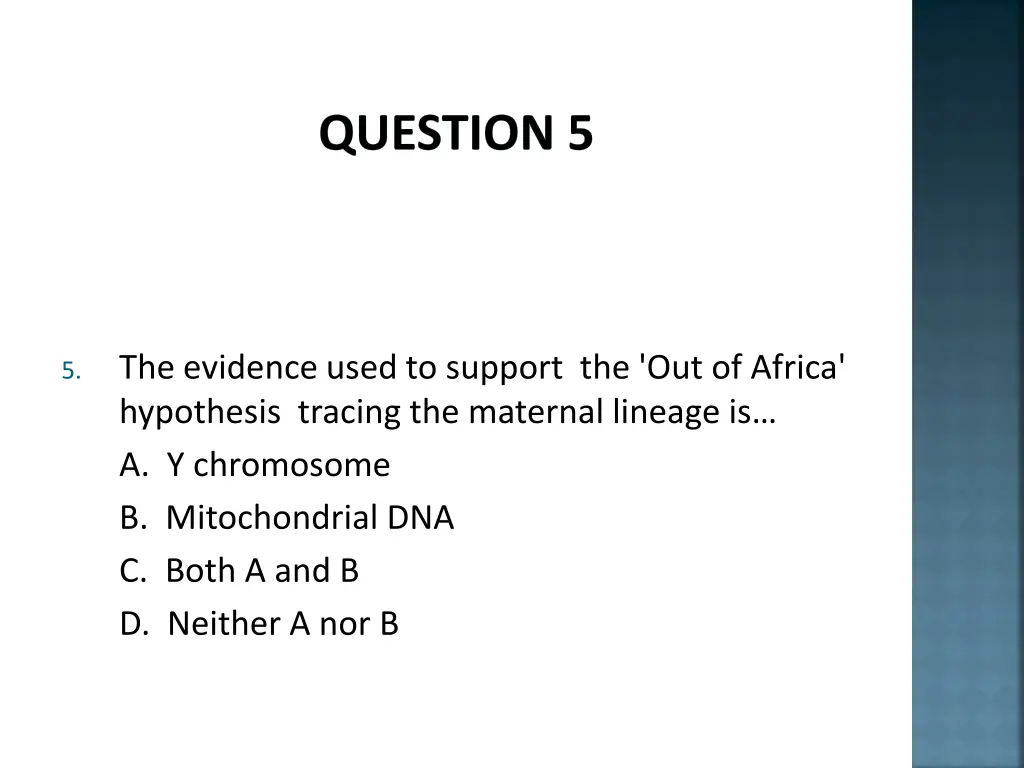 question 5