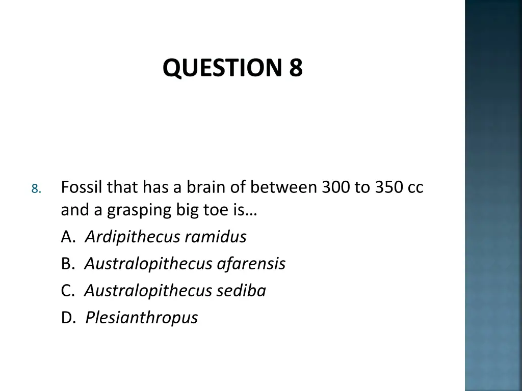 question 8