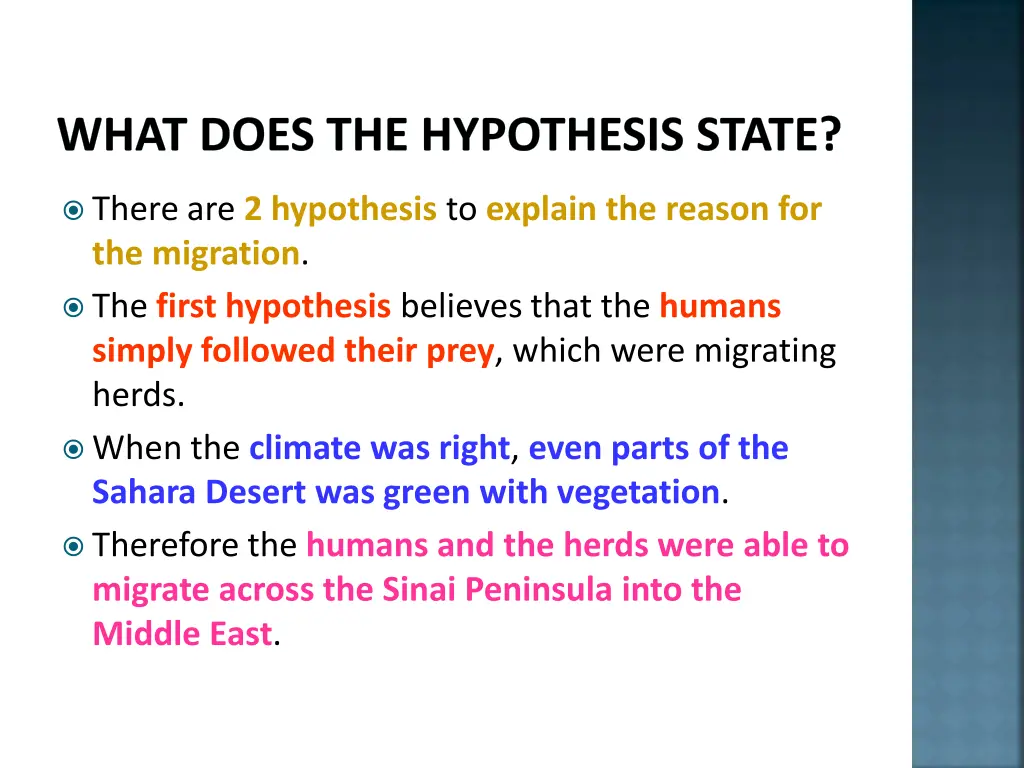 what does the hypothesis state 3