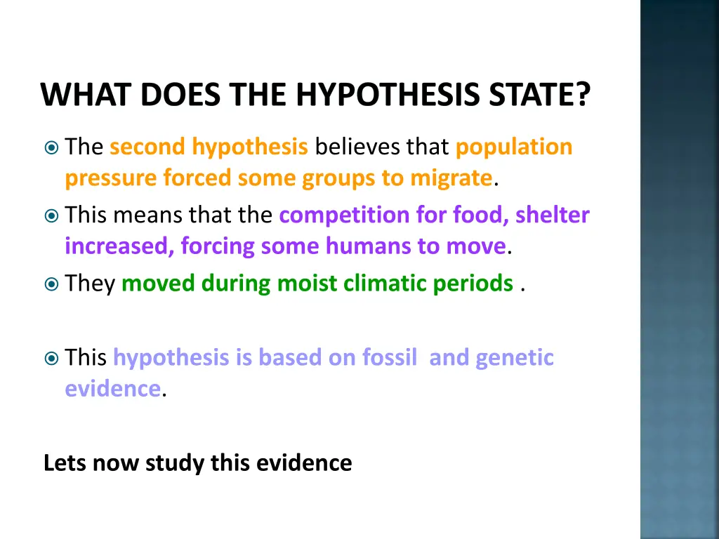 what does the hypothesis state 4