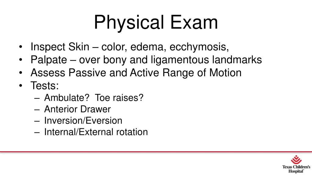 physical exam