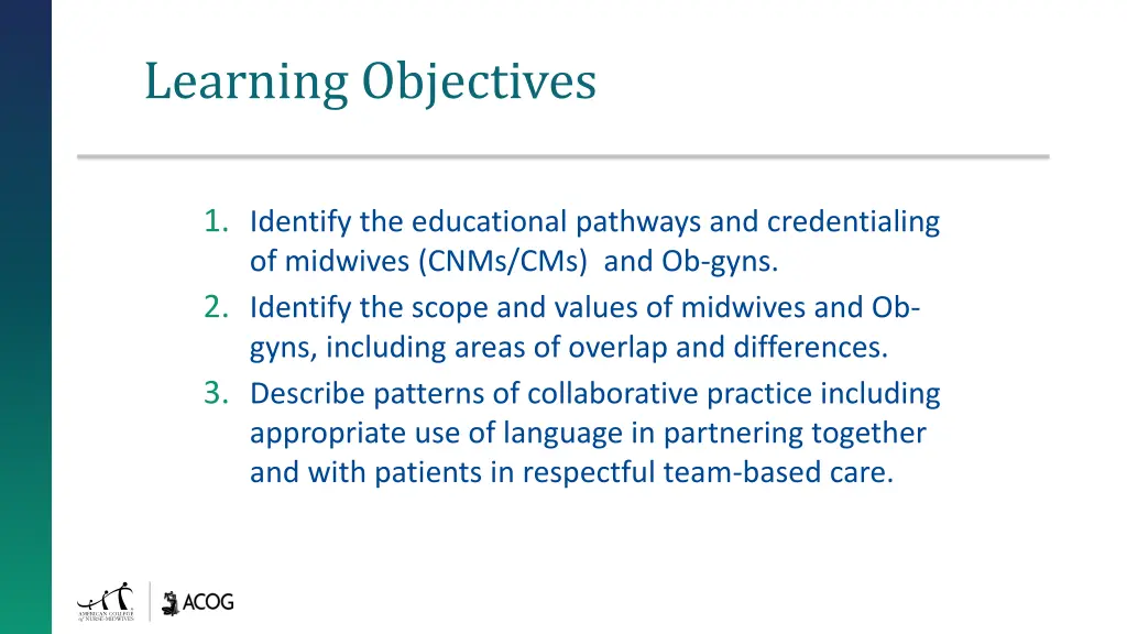 learning objectives