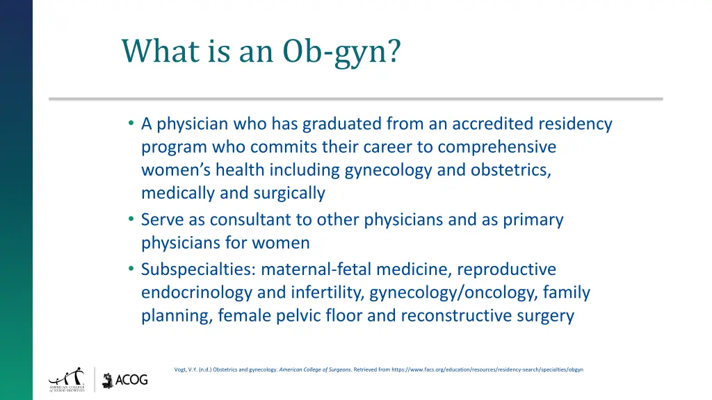 what is an ob gyn