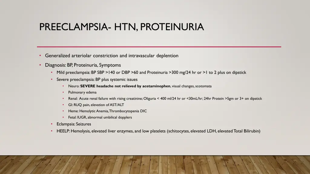 preeclampsia htn proteinuria