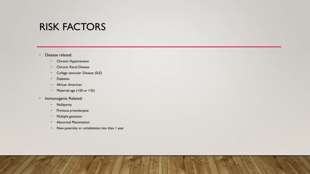 risk factors