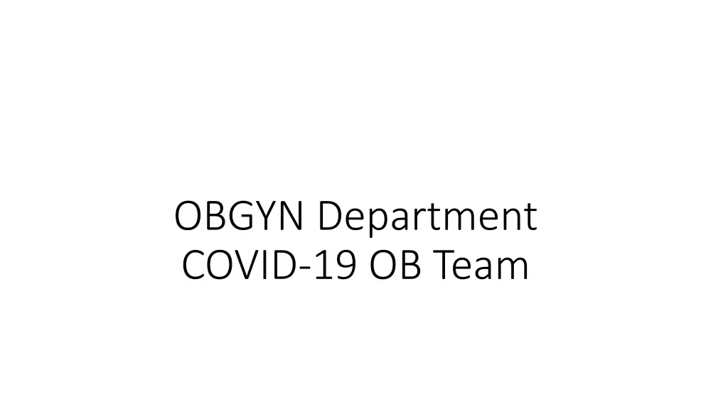 obgyn department covid 19 ob team