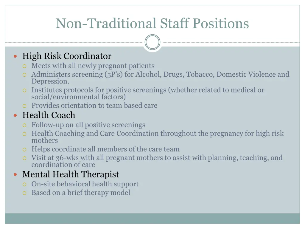 non traditional staff positions