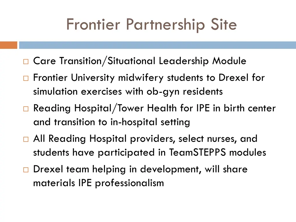 frontier partnership site