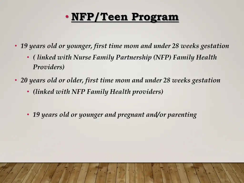 nfp teen program