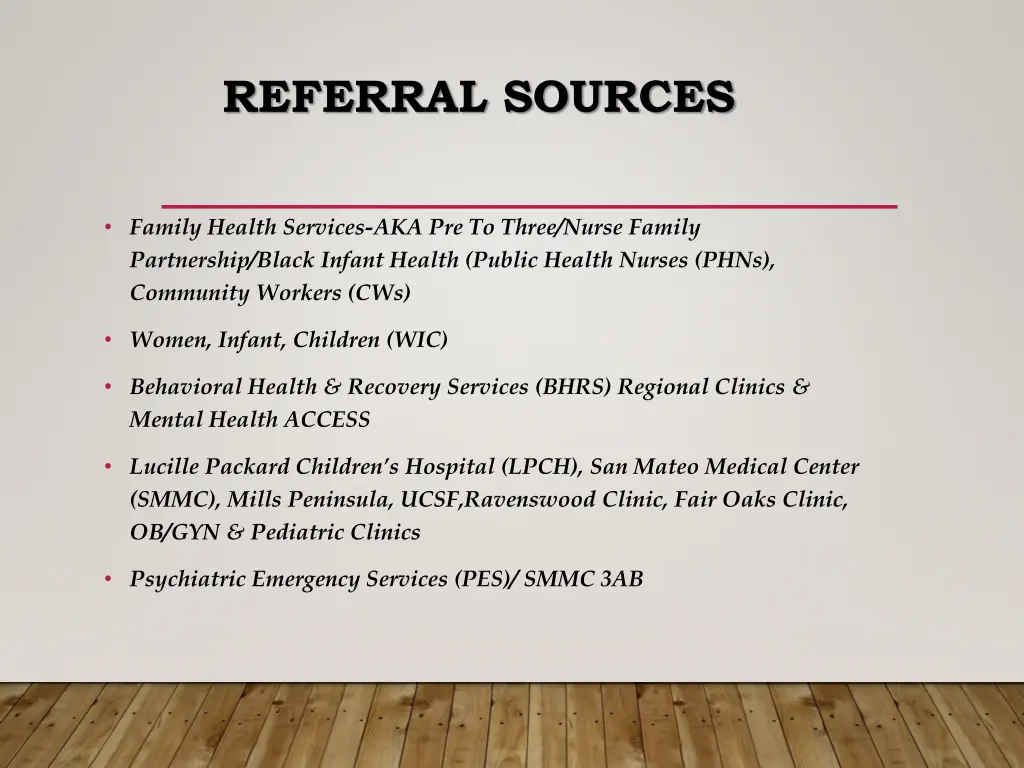 referral sources